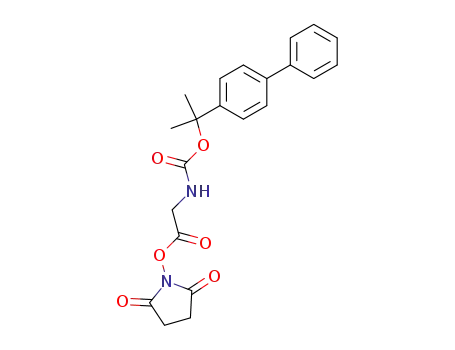 Molecular Structure of 56120-22-0 (Carbamic acid, [2-[(2,5-dioxo-1-pyrrolidinyl)oxy]-2-oxoethyl]-,
1-[1,1'-biphenyl]-4-yl-1-methylethyl ester)