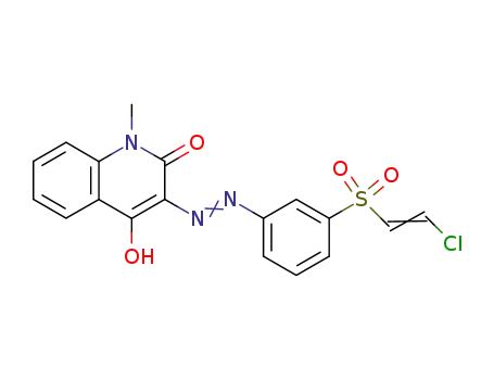 Molecular Structure of 36874-36-9 (2(1H)-Quinolinone,
3-[[3-[(2-chloroethenyl)sulfonyl]phenyl]azo]-4-hydroxy-1-methyl-)