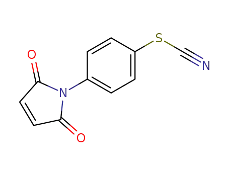 Molecular Structure of 61294-18-6 (Thiocyanic acid, 4-(2,5-dihydro-2,5-dioxo-1H-pyrrol-1-yl)phenyl ester)