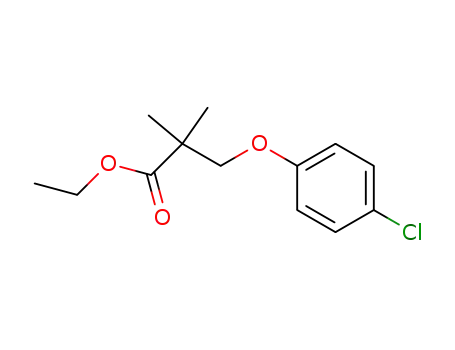 Molecular Structure of 64102-13-2 (Propanoic acid, 3-(4-chlorophenoxy)-2,2-dimethyl-, ethyl ester)