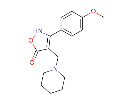Molecular Structure of 61195-03-7 (5(2H)-Isoxazolone, 3-(4-methoxyphenyl)-4-(1-piperidinylmethyl)-)