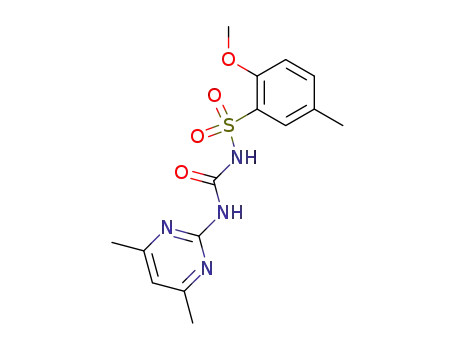 Molecular Structure of 64900-80-7 (Benzenesulfonamide,
N-[[(4,6-dimethyl-2-pyrimidinyl)amino]carbonyl]-2-methoxy-5-methyl-)