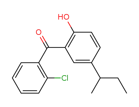 Molecular Structure of 59746-95-1 (Methanone, (2-chlorophenyl)[2-hydroxy-5-(1-methylpropyl)phenyl]-)