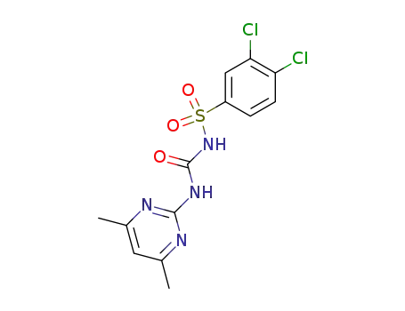Molecular Structure of 64901-00-4 (Benzenesulfonamide,
3,4-dichloro-N-[[(4,6-dimethyl-2-pyrimidinyl)amino]carbonyl]-)