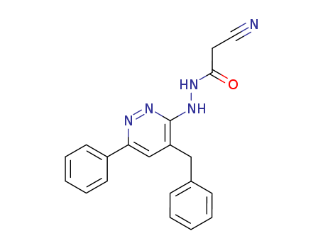 Acetic acid, cyano-,  2-[6-phenyl-4-(phenylmethyl)-3-pyridazinyl]hydrazide