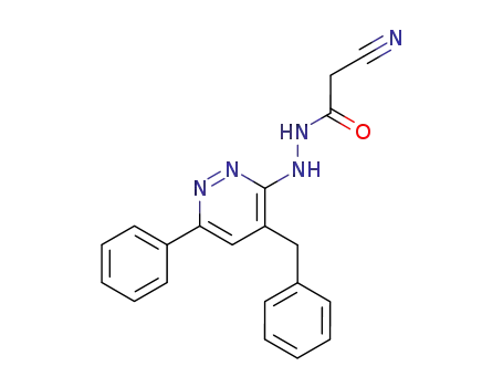 Molecular Structure of 64657-85-8 (Acetic acid, cyano-,
2-[6-phenyl-4-(phenylmethyl)-3-pyridazinyl]hydrazide)