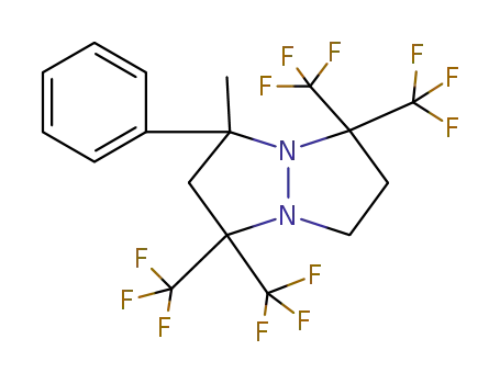 Molecular Structure of 62119-01-1 (1H,5H-Pyrazolo[1,2-a]pyrazole,
tetrahydro-3-methyl-3-phenyl-1,1,5,5-tetrakis(trifluoromethyl)-)