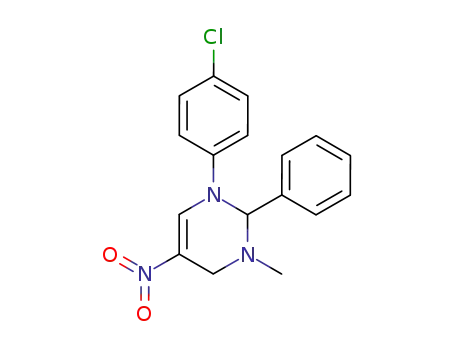 Molecular Structure of 63921-42-6 (Pyrimidine,
1-(4-chlorophenyl)-1,2,3,4-tetrahydro-3-methyl-5-nitro-2-phenyl-)