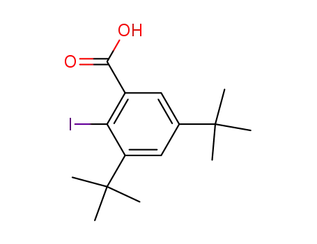 Molecular Structure of 63316-19-8 (Benzoic acid, 3,5-bis(1,1-dimethylethyl)-2-iodo-)