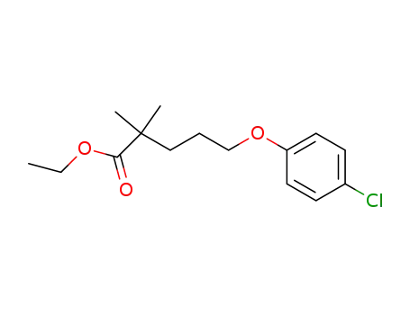 Molecular Structure of 64102-16-5 (Pentanoic acid, 5-(4-chlorophenoxy)-2,2-dimethyl-, ethyl ester)