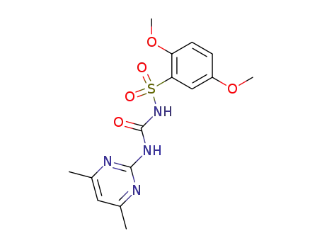 Molecular Structure of 64901-06-0 (Benzenesulfonamide,
N-[[(4,6-dimethyl-2-pyrimidinyl)amino]carbonyl]-2,5-dimethoxy-)