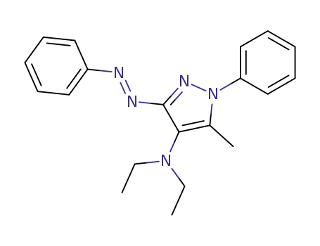 Molecular Structure of 54507-47-0 (1H-Pyrazol-4-amine, N,N-diethyl-5-methyl-1-phenyl-3-(phenylazo)-)