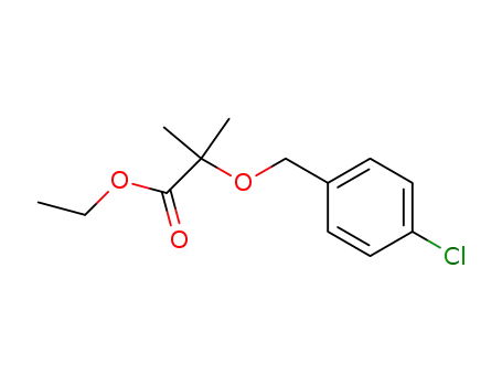 Molecular Structure of 64102-12-1 (Propanoic acid, 2-[(4-chlorophenyl)methoxy]-2-methyl-, ethyl ester)