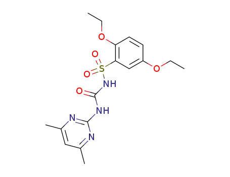 Molecular Structure of 64901-09-3 (Benzenesulfonamide,
N-[[(4,6-dimethyl-2-pyrimidinyl)amino]carbonyl]-2,5-diethoxy-)