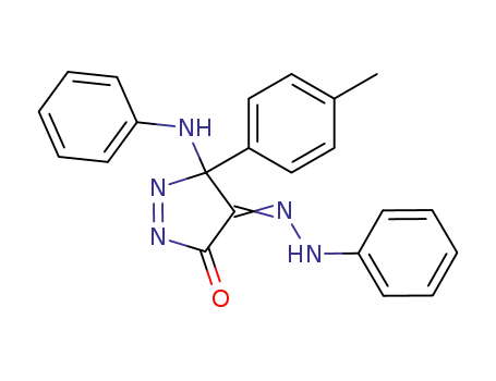Molecular Structure of 73418-09-4 (3H-Pyrazole-3,4(5H)-dione, 5-(4-methylphenyl)-5-(phenylamino)-,
4-(phenylhydrazone))