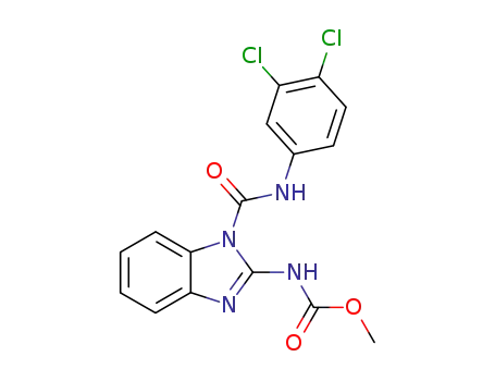 Molecular Structure of 61677-68-7 (Carbamic acid,
[1-[[(3,4-dichlorophenyl)amino]carbonyl]-1H-benzimidazol-2-yl]-, methyl
ester)
