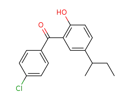 Molecular Structure of 59746-96-2 (Methanone, (4-chlorophenyl)[2-hydroxy-5-(1-methylpropyl)phenyl]-)