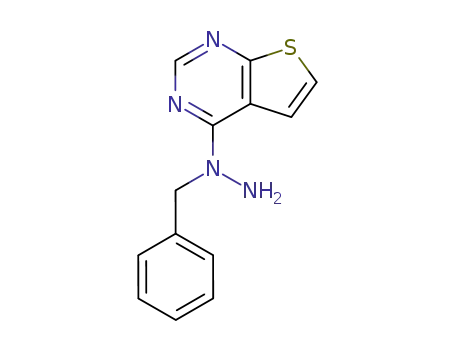 Molecular Structure of 63895-47-6 (Thieno[2,3-d]pyrimidine, 4-[1-(phenylmethyl)hydrazino]-)