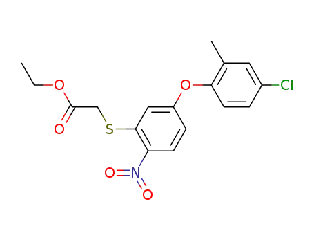 Molecular Structure of 61645-99-6 (Acetic acid, [[5-(4-chloro-2-methylphenoxy)-2-nitrophenyl]thio]-, ethyl
ester)