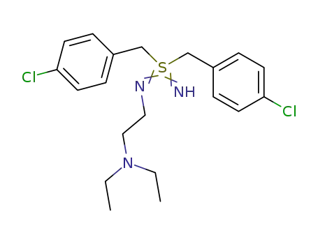 Molecular Structure of 61832-70-0 (Benzene,
1,1'-[[[2-(diethylamino)ethyl]sulfonodiimidoyl]bis(methylene)]bis[4-chloro
-)