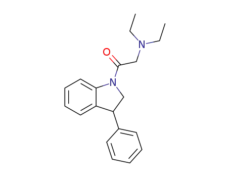 Molecular Structure of 62236-56-0 (1H-Indole, 1-[(diethylamino)acetyl]-2,3-dihydro-3-phenyl-)