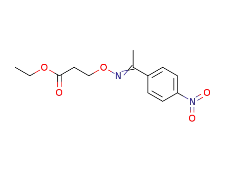 Molecular Structure of 63506-73-0 (Propanoic acid, 3-[[[1-(4-nitrophenyl)ethylidene]amino]oxy]-, ethyl ester)