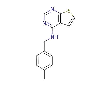 Molecular Structure of 63894-09-7 (Thieno[2,3-d]pyrimidin-4-amine, N-[(4-methylphenyl)methyl]-)
