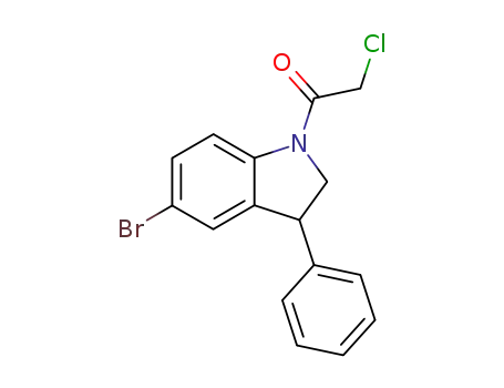 Molecular Structure of 62236-40-2 (1H-Indole, 5-bromo-1-(chloroacetyl)-2,3-dihydro-3-phenyl-)