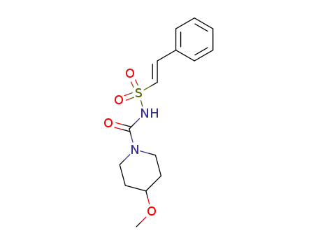 Molecular Structure of 61298-88-2 (1-Piperidinecarboxamide, 4-methoxy-N-[(2-phenylethenyl)sulfonyl]-)