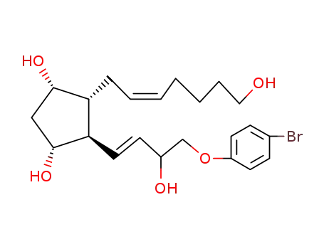 Molecular Structure of 61409-54-9 (1,3-Cyclopentanediol,
4-[4-(4-bromophenoxy)-3-hydroxy-1-butenyl]-5-(7-hydroxy-2-heptenyl)-)