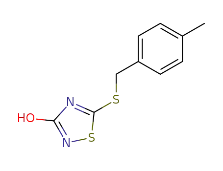 Molecular Structure of 56409-61-1 (1,2,4-Thiadiazol-3(2H)-one, 5-[[(4-methylphenyl)methyl]thio]-)