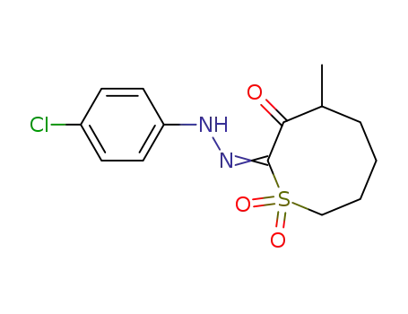 Molecular Structure of 62827-11-6 (2,3-Thiocanedione, 4-methyl-, 2-[(4-chlorophenyl)hydrazone],
1,1-dioxide)