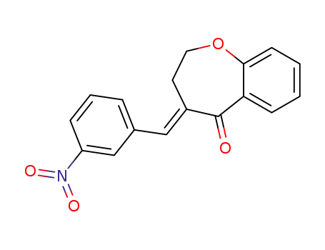 Molecular Structure of 62625-84-7 (1-Benzoxepin-5(2H)-one, 3,4-dihydro-4-[(3-nitrophenyl)methylene]-)