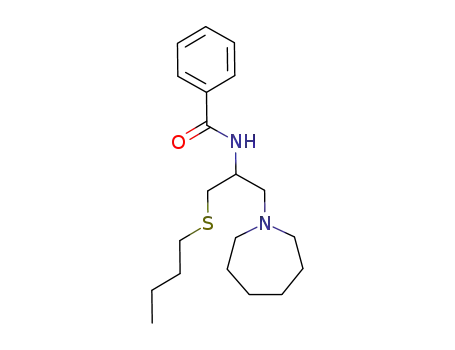 Molecular Structure of 63581-22-6 (Benzamide, N-[2-(butylthio)-1-[(hexahydro-1H-azepin-1-yl)methyl]ethyl]-)
