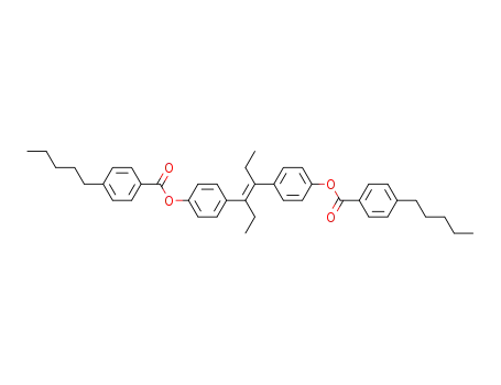 Molecular Structure of 70211-68-6 (Benzoic acid, 4-pentyl-, (1,2-diethyl-1,2-ethenediyl)di-4,1-phenylene
ester, (E)-)