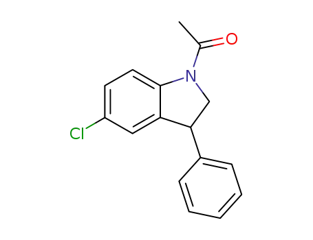 Molecular Structure of 62236-41-3 (1H-Indole, 1-acetyl-5-chloro-2,3-dihydro-3-phenyl-)