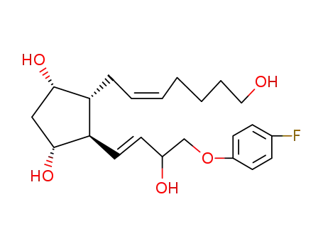 Molecular Structure of 61409-48-1 (1,3-Cyclopentanediol,
4-[4-(4-fluorophenoxy)-3-hydroxy-1-butenyl]-5-(7-hydroxy-2-heptenyl)-)