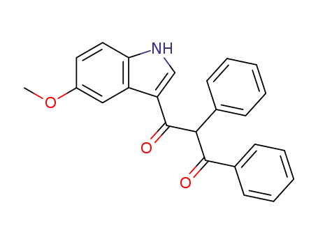 Molecular Structure of 61579-86-0 (1,3-Propanedione, 1-(5-methoxy-1H-indol-3-yl)-2,3-diphenyl-)
