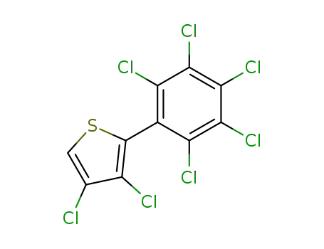 Molecular Structure of 61209-01-6 (Thiophene, 3,4-dichloro-2-(pentachlorophenyl)-)
