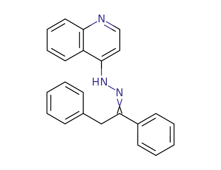 Molecular Structure of 61760-57-4 (Ethanone, 1,2-diphenyl-, 4-quinolinylhydrazone)