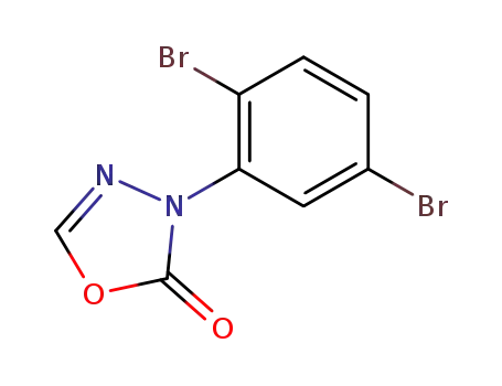 Molecular Structure of 64890-64-8 (1,3,4-Oxadiazol-2(3H)-one, 3-(2,5-dibromophenyl)-)