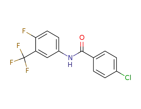 Molecular Structure of 56661-28-0 (Benzamide, 4-chloro-N-[4-fluoro-3-(trifluoromethyl)phenyl]-)