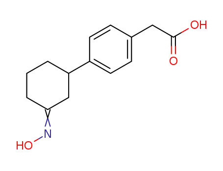 Molecular Structure of 56187-91-8 (Benzeneacetic acid, 4-[3-(hydroxyimino)cyclohexyl]-)