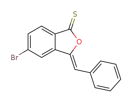 Molecular Structure of 62497-56-7 (1(3H)-Isobenzofuranthione, 5-bromo-3-(phenylmethylene)-)
