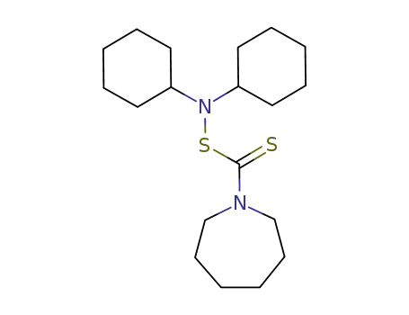 Molecular Structure of 51553-66-3 (Cyclohexanamine,
N-cyclohexyl-N-[[(hexahydro-1H-azepin-1-yl)thioxomethyl]thio]-)