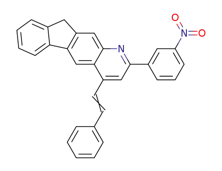 Molecular Structure of 33155-54-3 (10H-Indeno[1,2-g]quinoline, 2-(3-nitrophenyl)-4-(2-phenylethenyl)-)