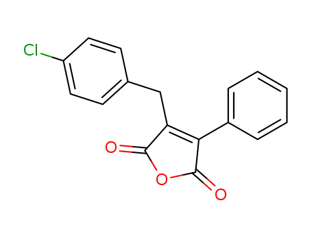 Molecular Structure of 65641-16-9 (2,5-Furandione, 3-[(4-chlorophenyl)methyl]-4-phenyl-)