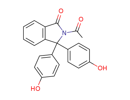 Molecular Structure of 47520-25-2 (1H-Isoindol-1-one, 2-acetyl-2,3-dihydro-3,3-bis(4-hydroxyphenyl)-)