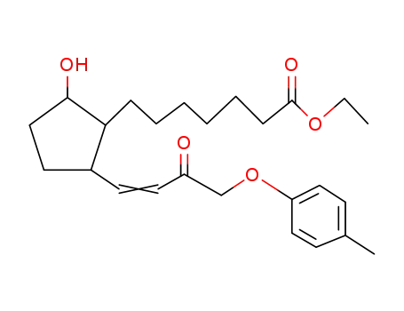 Molecular Structure of 61451-06-7 (Cyclopentaneheptanoic acid,
2-hydroxy-5-[4-(4-methylphenoxy)-3-oxo-1-butenyl]-, ethyl ester)