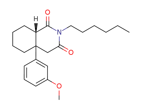 Molecular Structure of 88956-50-7 (1,3(2H,4H)-Isoquinolinedione,
2-hexylhexahydro-4a-(3-methoxyphenyl)-, trans-)